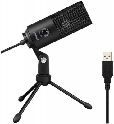 Photo of Fifine - K669B Cardioid USB Condenser Microphone with Tripod - Black