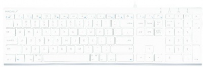 Photo of Macally - Ultra Slim USB Wired Keyboard for Mac and PC - Aluminium/White