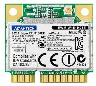Photo of Advantech - 802.11BGN RTL8188EE 1T1R 1-C 2.4GHz WiFi Mini PCIe Card