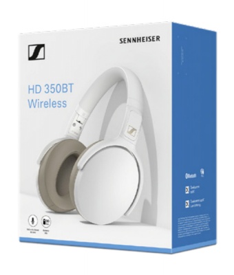 Photo of Sennheiser HD350 Over-Ear Bluetooth Headphones - White No Audio Cable