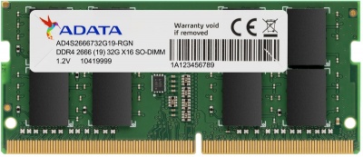 Photo of ADATA AD4S2666732G19 DDR4 Notebook SO-DIMM ValueRAM 32GB DDR-2666 dual rank x8 CL19 - 260pin 1.2V Memory Module