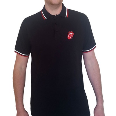Photo of The Rolling Stones - Classic Tongue Unisex Polo T-Shirt - Black