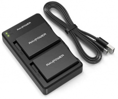 Photo of RAVPower - 2x 2000mAh Replacement Batteries for Canon LP-E8 With Charger Set - Black