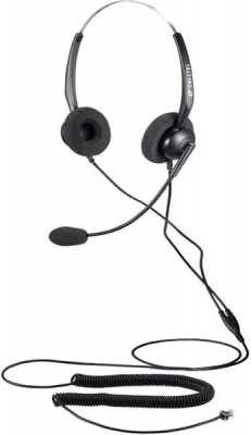Photo of Calltel - T800 Stereo-Ear Noise-Cancelling Headset RJ9 Standard - Black