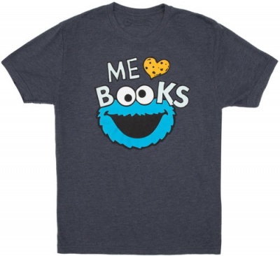 Photo of Out of Print Sesame Street - Me Love Books T-Shirt - Blue