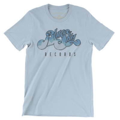 Photo of Bluescentric Blue Sky Records - Logo Vintage Style T-Shirt - Light Blue