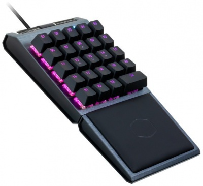 Photo of Cooler Master Control Pad; 24 Cherry Switches; RGB; AimPad technology; Brushed Aluminum; Wrist Rest; Reprogrammable