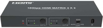 Photo of HDCVT 18Gbps 2x2 HDMI Matrix Switcher - Black