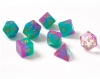 Sirius Dice - Set of 7 Polyhedral Dice - Northern Lights & Gold Photo