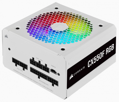 Photo of Corsair - CX Series™ CX550F RGB White - 550 Watt 80 Plus® Bronze Certified Fully Modular RGB White PSU