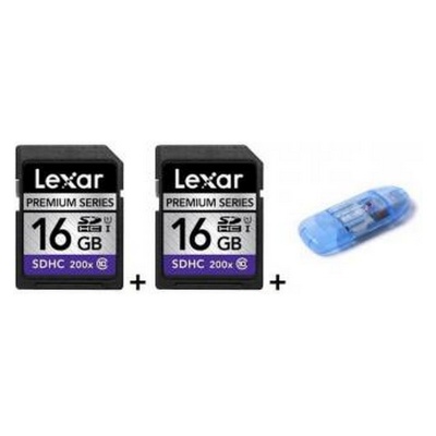 Photo of LEXAR SD PREMIUM 200X 16GB TWIN PACK READER