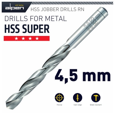Photo of ALPEN HSS Super Drill Bit 4.5mm 1/Pack