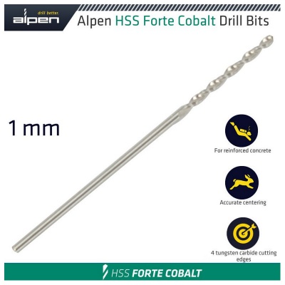 Photo of Aircraft Alpen HSS Forte Cobalt Drill Bit 1mm
