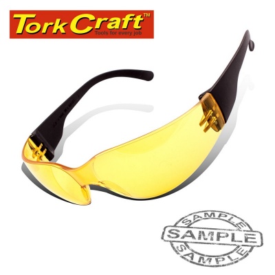 Photo of Tork Craft Safety Eyewear Glasses Yellow In Poly Bag