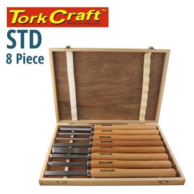 Photo of Tork craft Chisel Set Wood Turning 8 Piece Std Wooden Case