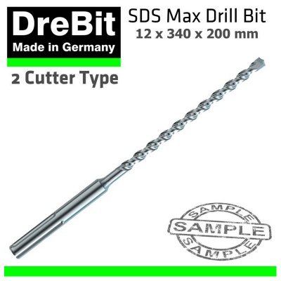 Photo of DREBIT SDS Max Drill Bit 340 X 200 X 12mm 2 - Cutter Type