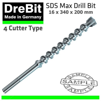 Photo of DREBIT SDS Max Drill Bit 340 X 200 X 16mm 4 - Cutter Type