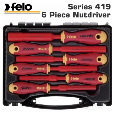 Photo of FELO Nut Driver Set 6-Pce Ergonic Insulated Magnetic Vde 419
