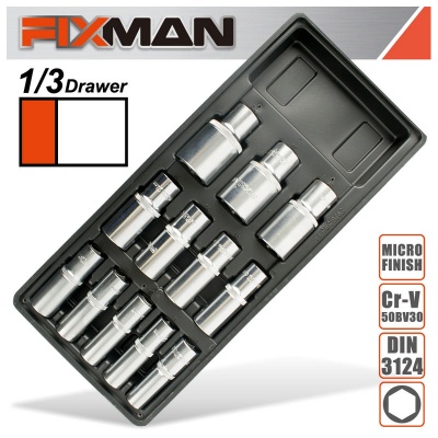 Photo of Fixman Tray 12 Piece 1/2" Drive Deep Sockets