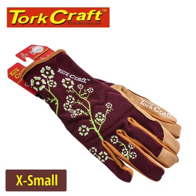 Photo of Tork Craft Ladies Slim Fit Garden Gloves Maroon X-Small