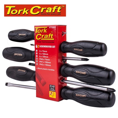 Photo of Tork Craft Screw Driver Set 6 Piece Black Handle