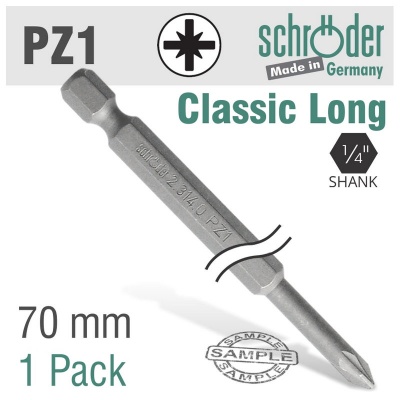 Photo of SCHRODER Pozi.No.1 70mm Power Bit 1 Pack