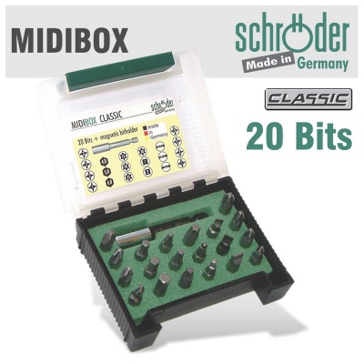 Photo of SCHRODER Midi-Box 21 piecese Ph Pz Hex Tx Slot Sq With Mag Bit Holder