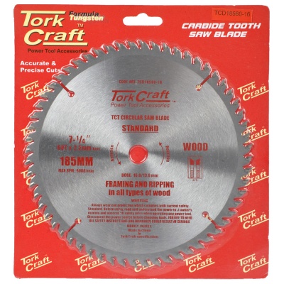 Photo of Tork Craft - Blade Tct 185 x 60T 16mm General Purpose Cross Cut - 2 Pack