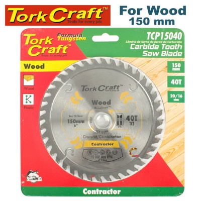 Photo of Tork Craft Blade Contractor 150 X 40T 20/16 Circular Saw TCT