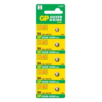 Photo of GP Batteries GP 364 Button Cell Silver Oxide Battery Card of 5