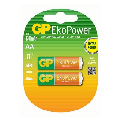 Photo of GP Batteries GP EKO Power Rechargeable 1050MAH 1.2V 2 Pack Batteries