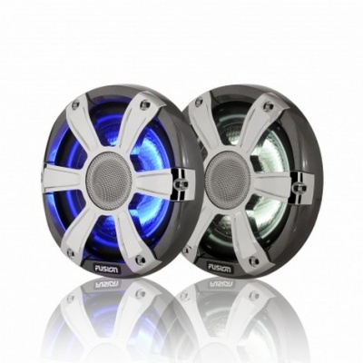 Photo of Fusion Signature 6.5" 230 Watt Chrome Sports Grill Speakers with Blue/White LED lighting