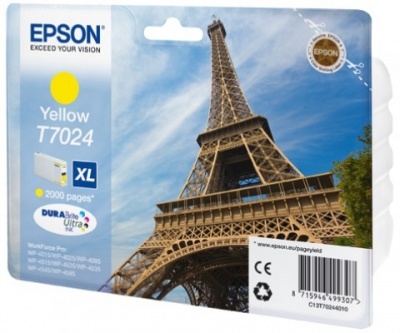 Photo of Epson Ink T7024 Yellow XL Eiffel Tower Wp4000/4500