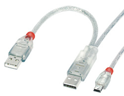 Photo of Lindy 2m 2x Type A USB M-USB Mini B M 20cm