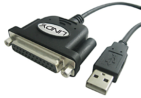Photo of Lindy USB to Parallel dB25 Female Adapter