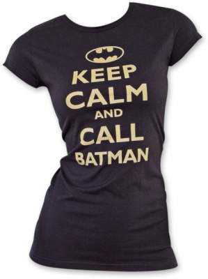 Batman Keep Calm Womens Shirt Black