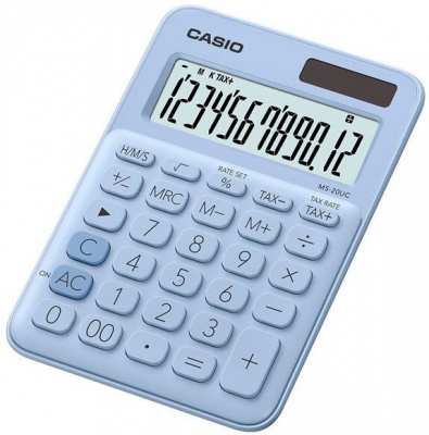 Photo of Casio MS-20UC-LB-S-EC Light Blue 12 Digit Desktop Calculator