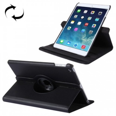 Photo of Tuff Luv Tuff-Luv Rotating Leather Case Cover and Stand for Apple iPad 9.7 2017 and Air 2 - Black