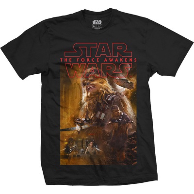 Photo of Star Wars Epiosde 7 Chewbacca Composition Mens Black T-Shirt