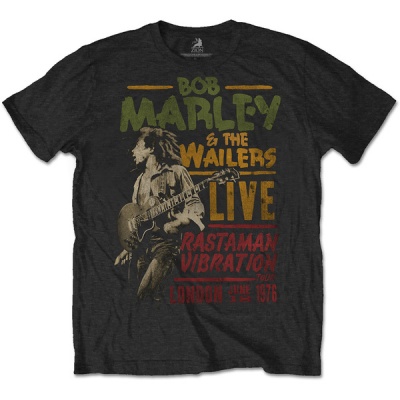 Photo of Bob Marley Rastaman Vibration Tour 1976 Mens Black T-Shirt