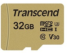 Photo of Transcend 500s 32GB Micro SDXC/SDHC Class 10 V30 UHS-I U3 Memory Card