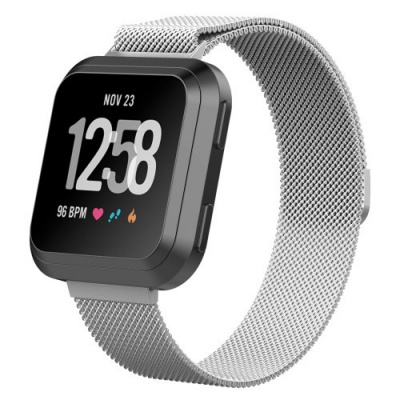 Photo of Tuff Luv Tuff-Luv Stainless Steel Milanese Band Watch Adjustable Bracelet Wrist Strap for for FitBit Versa - Silver