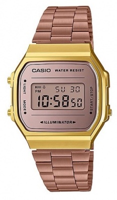 Photo of Casio Retro Series Digital Wrist Watch - Rose Gold and Gold