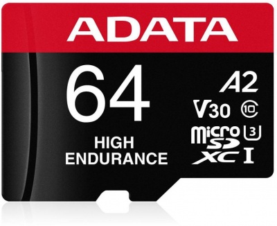 Photo of ADATA - High Endurance 64GB UHS-I U3 V30 A2 Class 10 Micro SDXC Memory Card