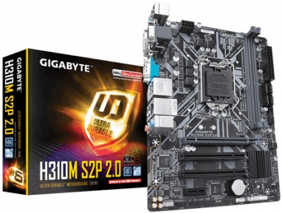 Photo of Gigabyte - H310M S2P 2.0 LGA1151/ Intel/ H310/ Micro ATX/Ultra Durable/ 8118 Gaming LAN/ DDR4/ HDMI 1.4/ M.2/