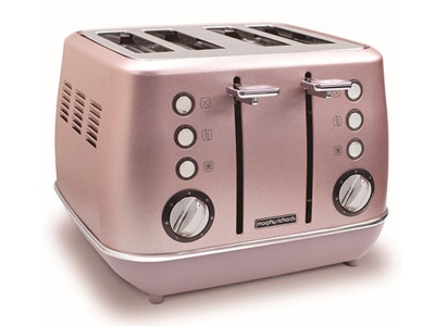 Photo of Morphy Richards Toaster 4 Slice Stainless Steel Pink 1800W Evoke