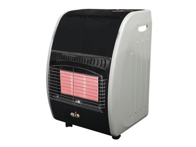 Photo of Alva 3 Panel Roll About Gas Heater Glossy Black/White