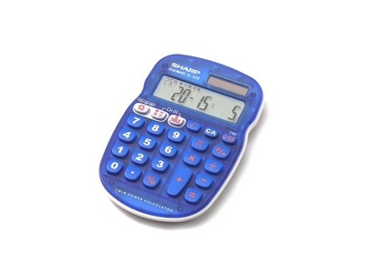 Photo of Sharp Blue Calculator