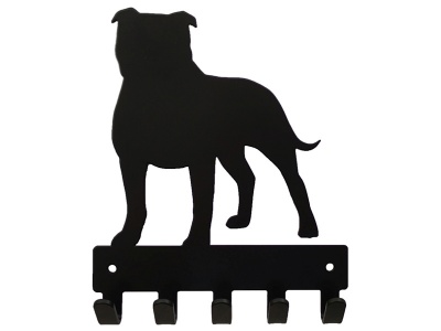 Photo of Eboy Steel Staffordshire Terrier Key Rack and Dog Leash Hanger with 5 Hooks