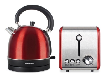 Photo of Mellerware Pack 2 Piece Set Stainless Steel Red Kettle And Toaster
